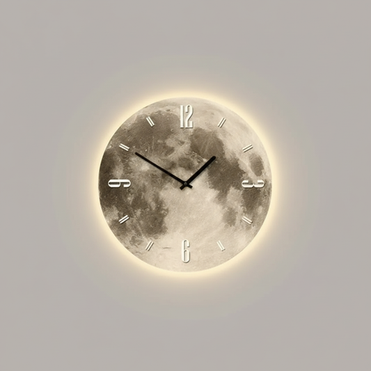 Mosaic Large Wall Clock – Unique Moon Design for Elegant Living Spaces