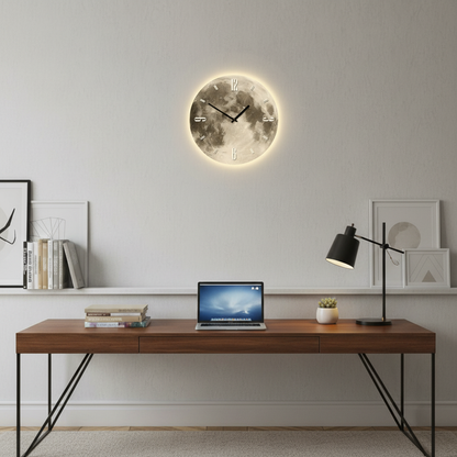 Mosaic Large Wall Clock – Unique Moon Design for Elegant Living Spaces