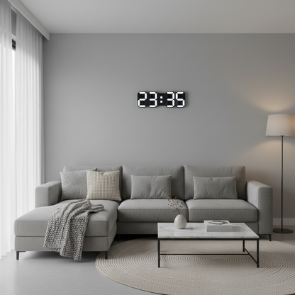 Nexis Modern 3D LED Digital Wall Clock – Stylish Decor for Contemporary Spaces
