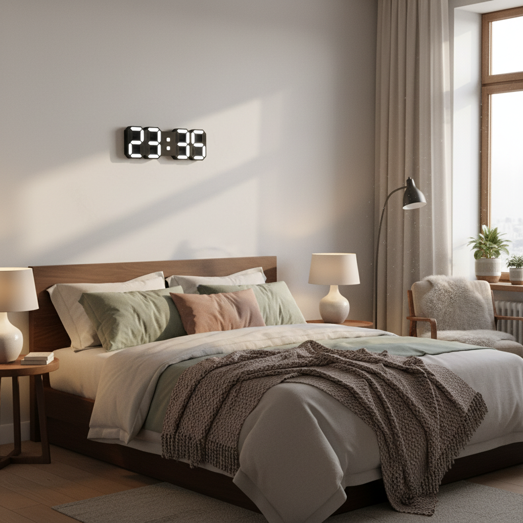 Nexis Modern 3D LED Digital Wall Clock – Stylish Decor for Contemporary Spaces