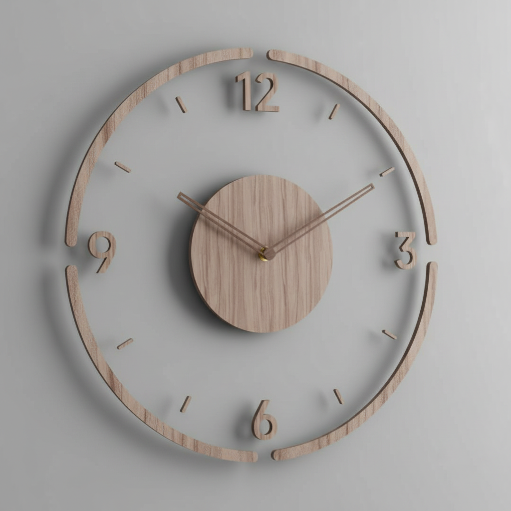 Nock Modern Wall Clock – Stylish Acrylic and Wood Design for Peaceful Living Spaces