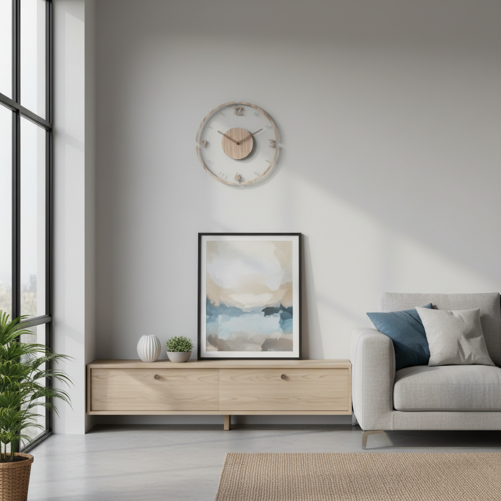 Nock Modern Wall Clock – Stylish Acrylic and Wood Design for Peaceful Living Spaces