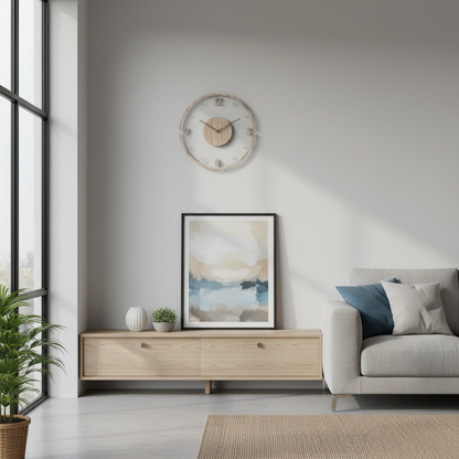 Nock Modern Wall Clock – Stylish Acrylic and Wood Design for Peaceful Living Spaces
