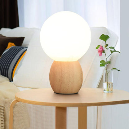 Gavira Modern White Glass Table Lamp – Elegant Illumination for Bedroom and Living Room