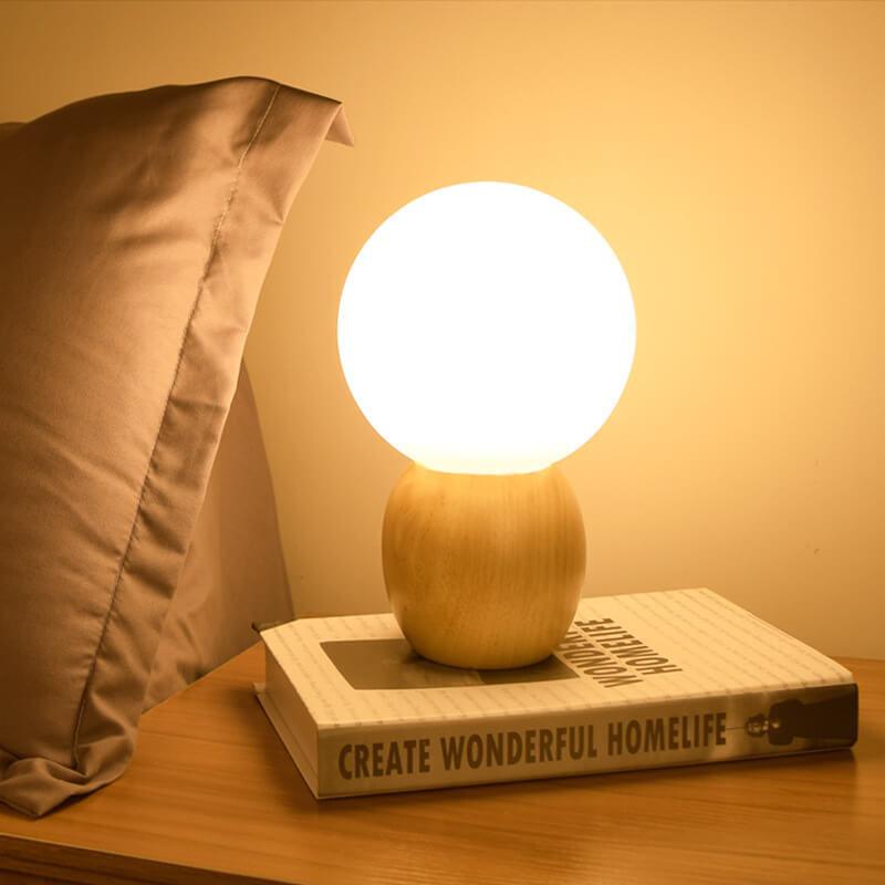 Gavira Modern White Glass Table Lamp – Elegant Illumination for Bedroom and Living Room