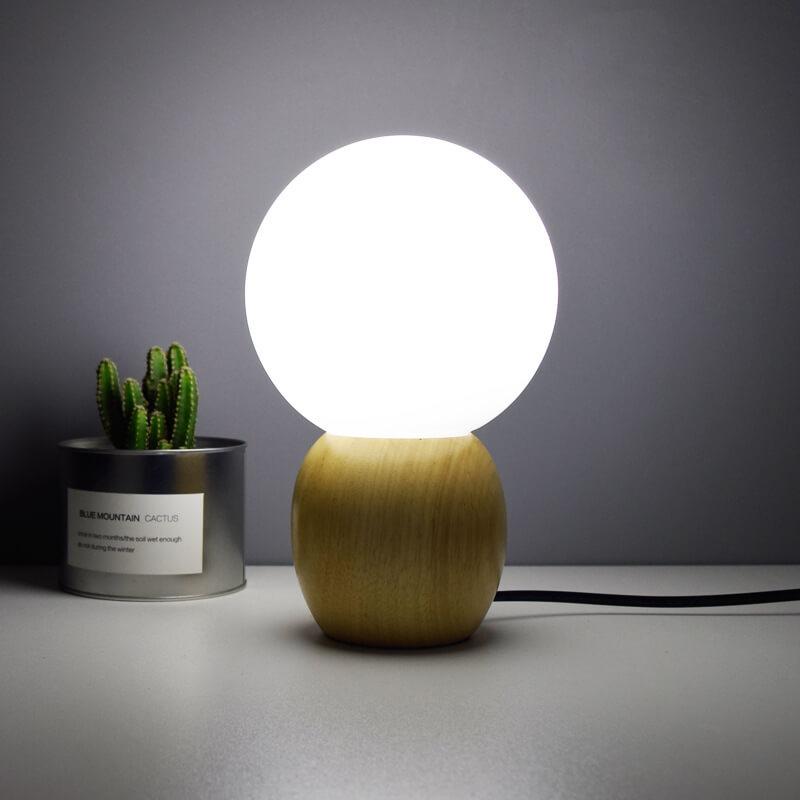 Gavira Modern White Glass Table Lamp – Elegant Illumination for Bedroom and Living Room