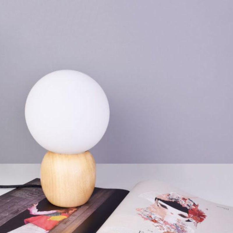 Gavira Modern White Glass Table Lamp – Elegant Illumination for Bedroom and Living Room
