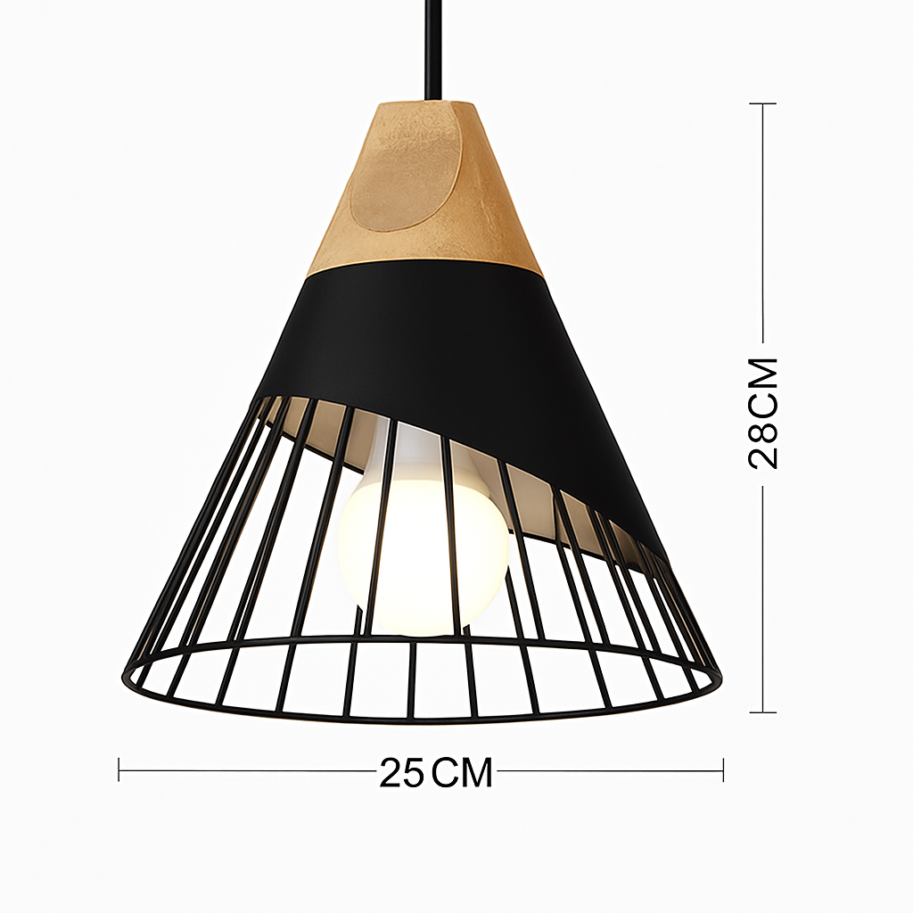 Noran Nordic Pendant Light – Stylish Metal and Wood Design for Modern Spaces