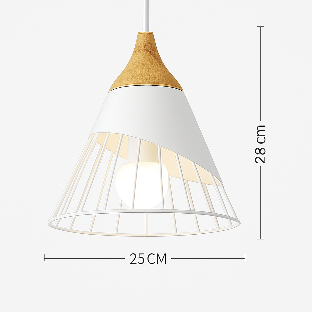 Noran Nordic Pendant Light – Stylish Metal and Wood Design for Modern Spaces