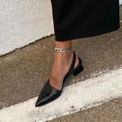 Lucille Women's Black Heels – Elegant Slingback Pumps for All-Day Comfort