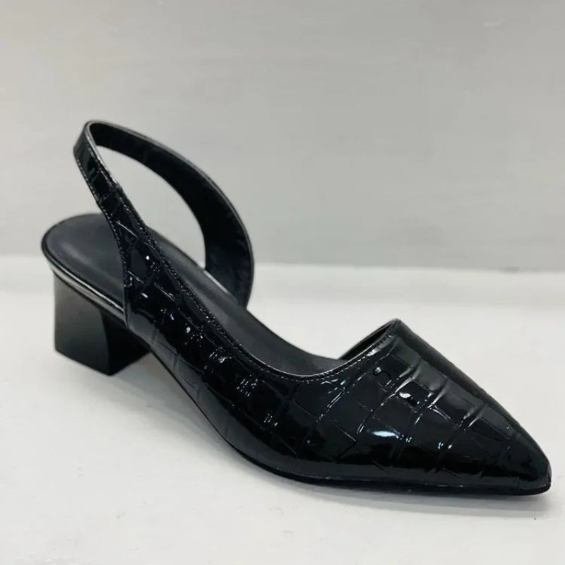 Lucille Women's Black Heels – Elegant Slingback Pumps for All-Day Comfort