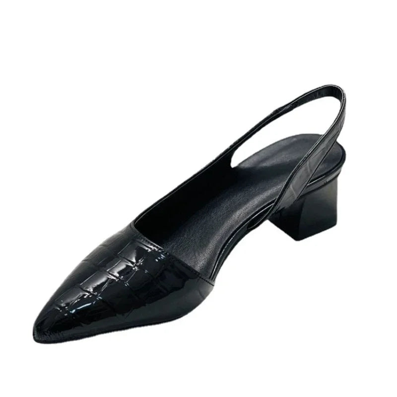 Lucille Women's Black Heels – Elegant Slingback Pumps for All-Day Comfort