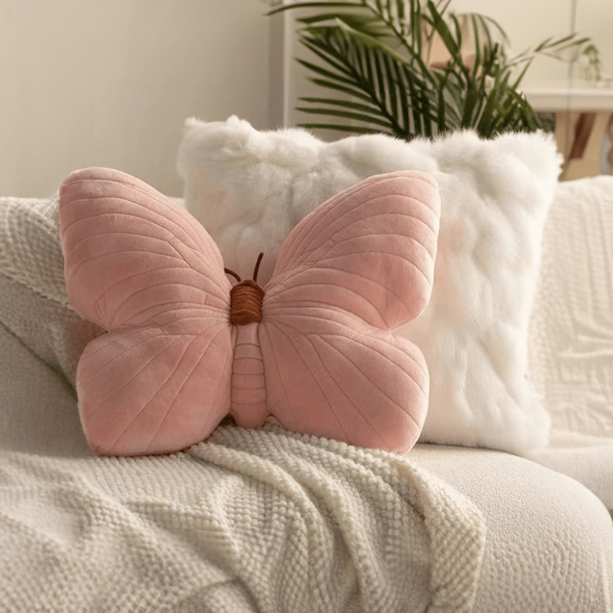 Morlen Plush Butterfly Cushion – Cozy Decorative Seating Accessory