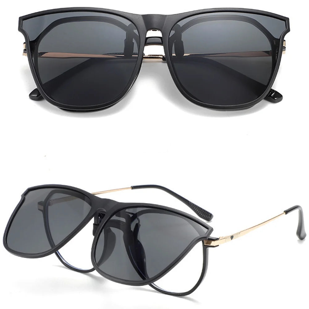 Pioneer Unisex Polarized Sunglasses – Vintage Clip-On Design with UV400 Protection
