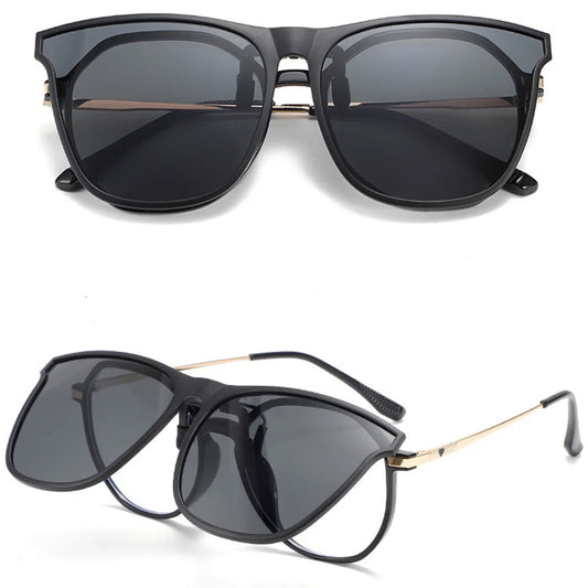 Pioneer Unisex Polarized Sunglasses – Vintage Clip-On Design with UV400 Protection