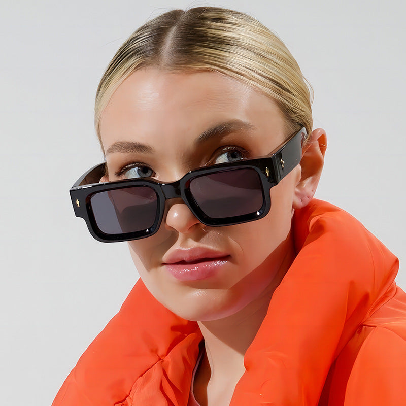 Rexi Unisex Vintage Square Sunglasses – Durable Acetate Frame for Everyday Style