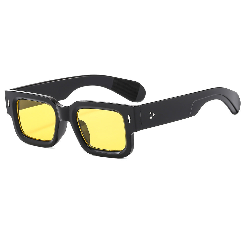 Rexi Unisex Vintage Square Sunglasses – Durable Acetate Frame for Everyday Style