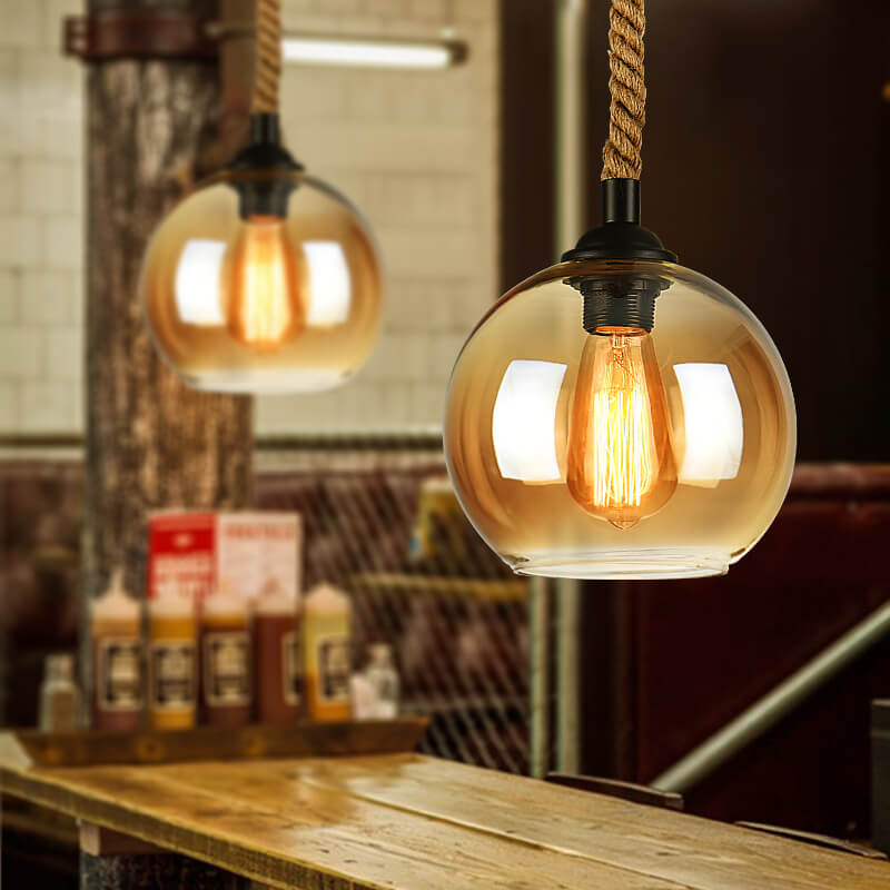 Rovian Retro Rope Glass Pendant Light – Modern Hanging Illumination for Stylish Spaces