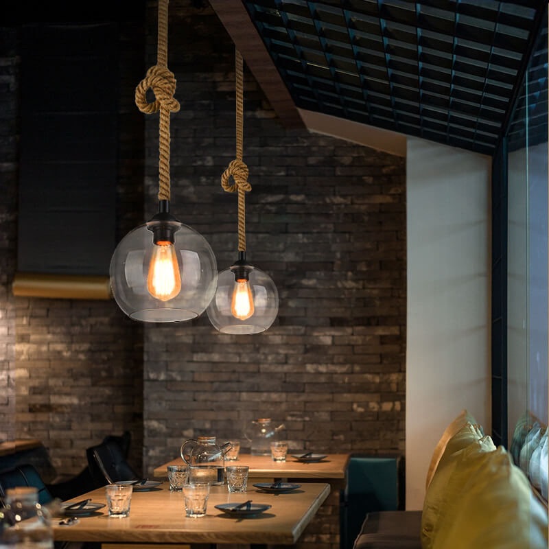 Rovian Retro Rope Glass Pendant Light – Modern Hanging Illumination for Stylish Spaces