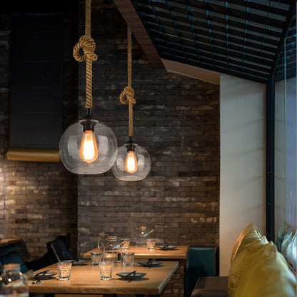Rovian Retro Rope Glass Pendant Light – Modern Hanging Illumination for Stylish Spaces