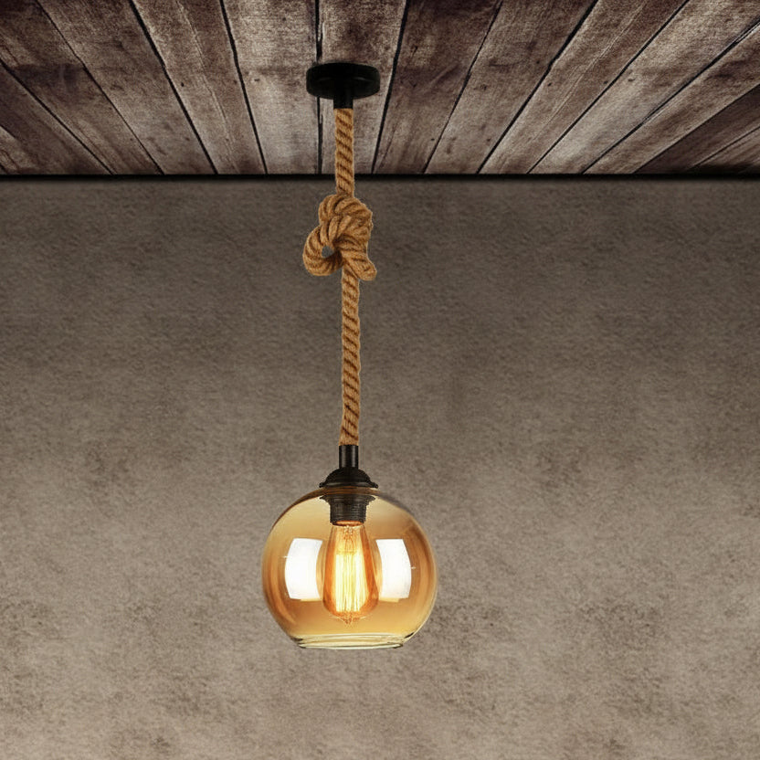 Rovian Retro Rope Glass Pendant Light – Modern Hanging Illumination for Stylish Spaces