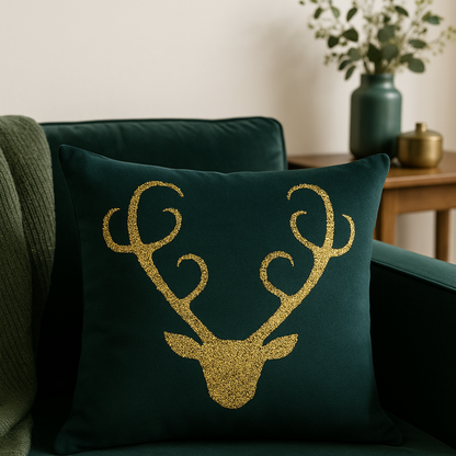Sage Retro Geometric Cushion Cover – Elegant Light Gold Design for Stylish Spaces