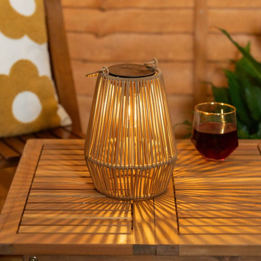Sandy Outdoor Solar Lanterns – Eco-Friendly Bamboo Design for Tropical Decor