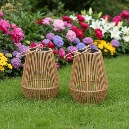 Sandy Outdoor Solar Lanterns – Eco-Friendly Bamboo Design for Tropical Decor