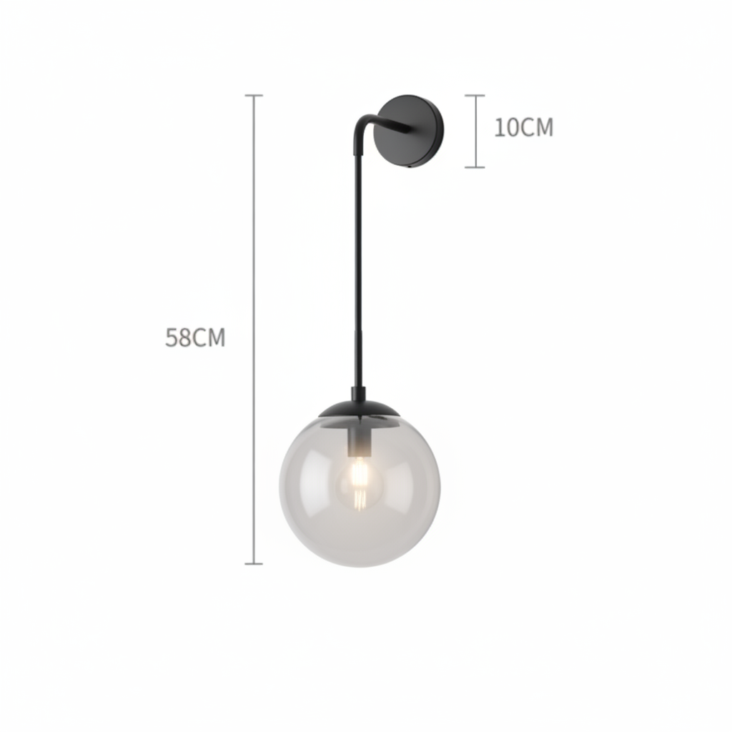 Dalen Modern Wall Light – Stylish Glass Ball Design for Elegant Spaces