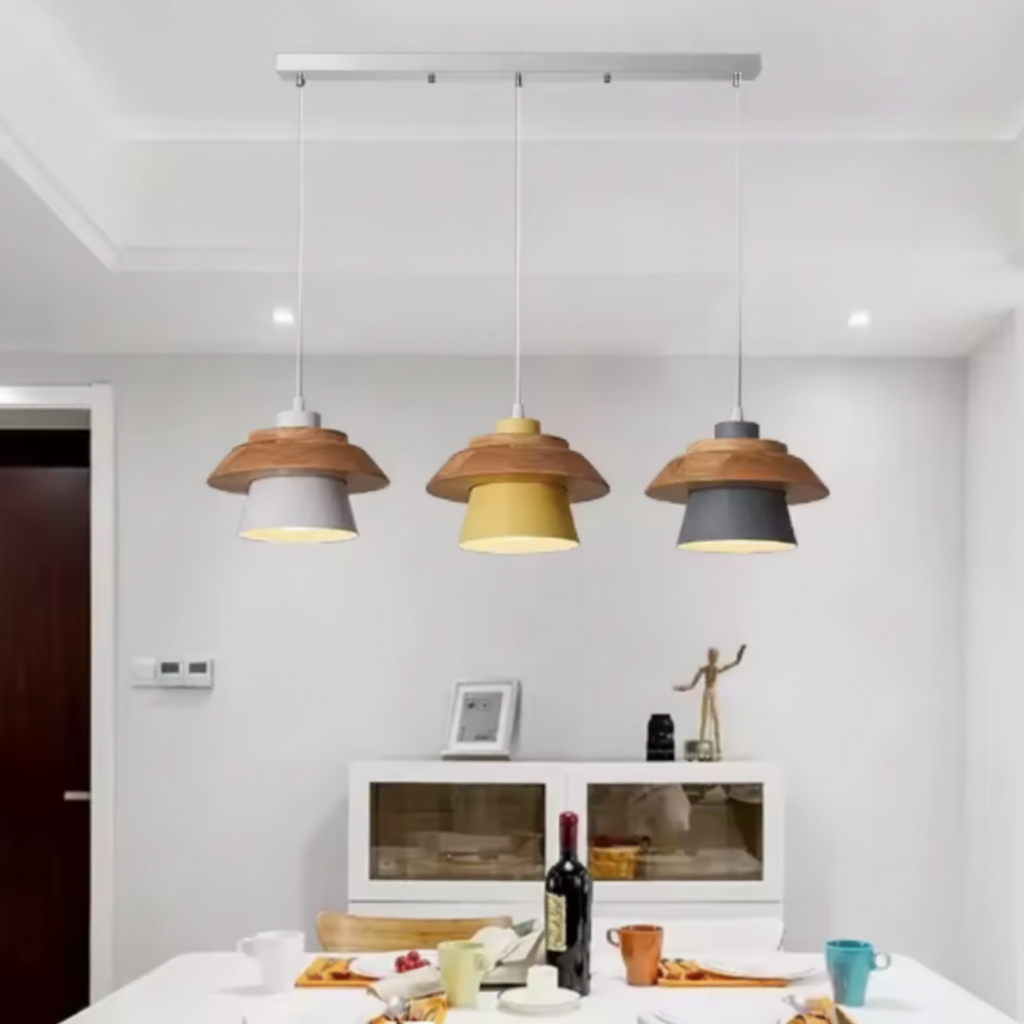 Noran Nordic Pendant Light – Stylish Metal and Wood Design for Modern Spaces