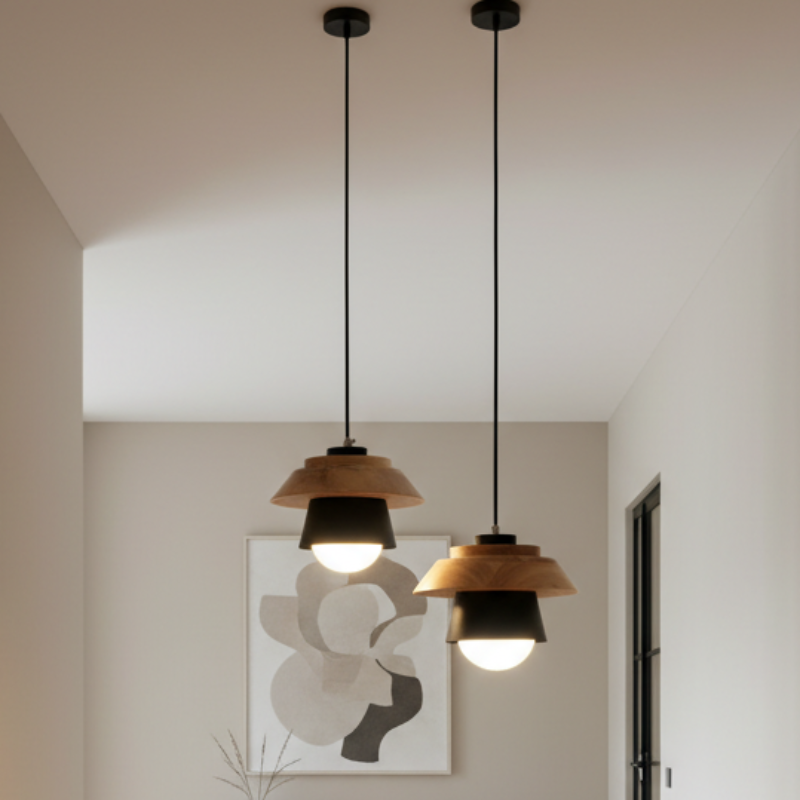 Noran Nordic Pendant Light – Stylish Metal and Wood Design for Modern Spaces