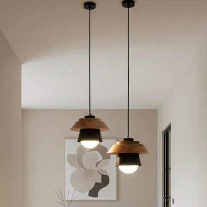 Noran Nordic Pendant Light – Stylish Metal and Wood Design for Modern Spaces