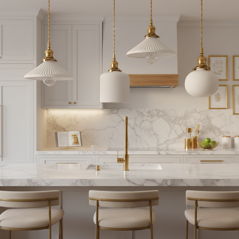 Letten Modern Pendant Light – Elegant White Ceramic Design for Stylish Interiors