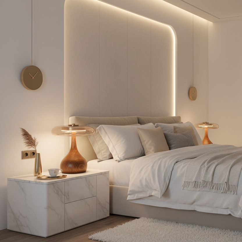 Esmira Retro Bedroom Lamp – Elegant Glass Design for Cozy Bedside Lighting