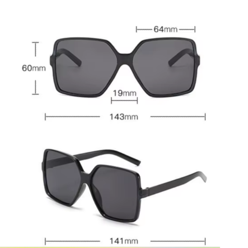 Evelyn Women's Oversized Sunglasses – Stylish Square Design for Casual Outings