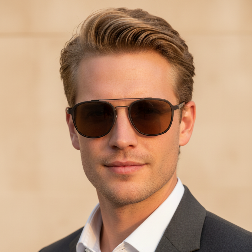 Tova Men’s Vintage Aviator Sunglasses – Polarized UV Protection for Sunny Days