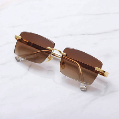 Sola Edge Women's Rimless Sunglasses – Stylish UV Protection for Fashion Enthusiasts