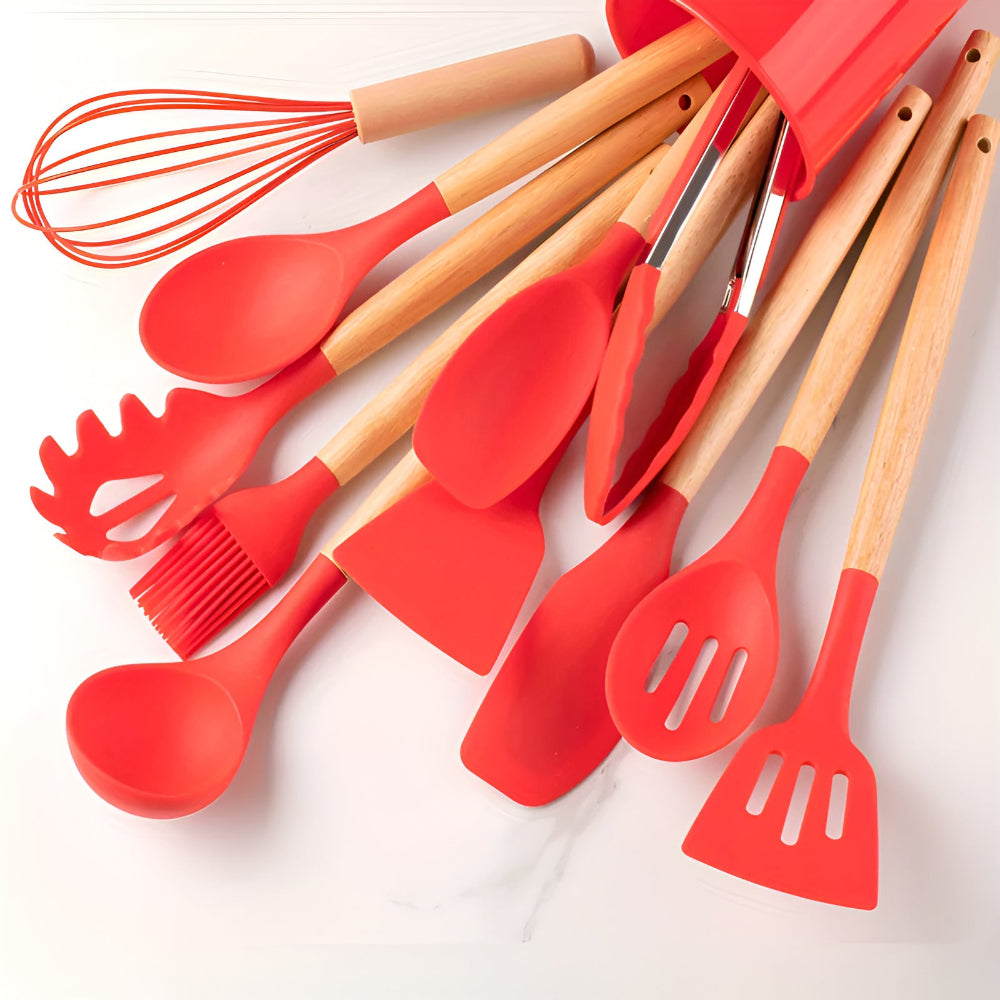 Libra Sleek Home Chefs Silicone Kitchen Utensils Set – Durable Eco-Friendly Tools