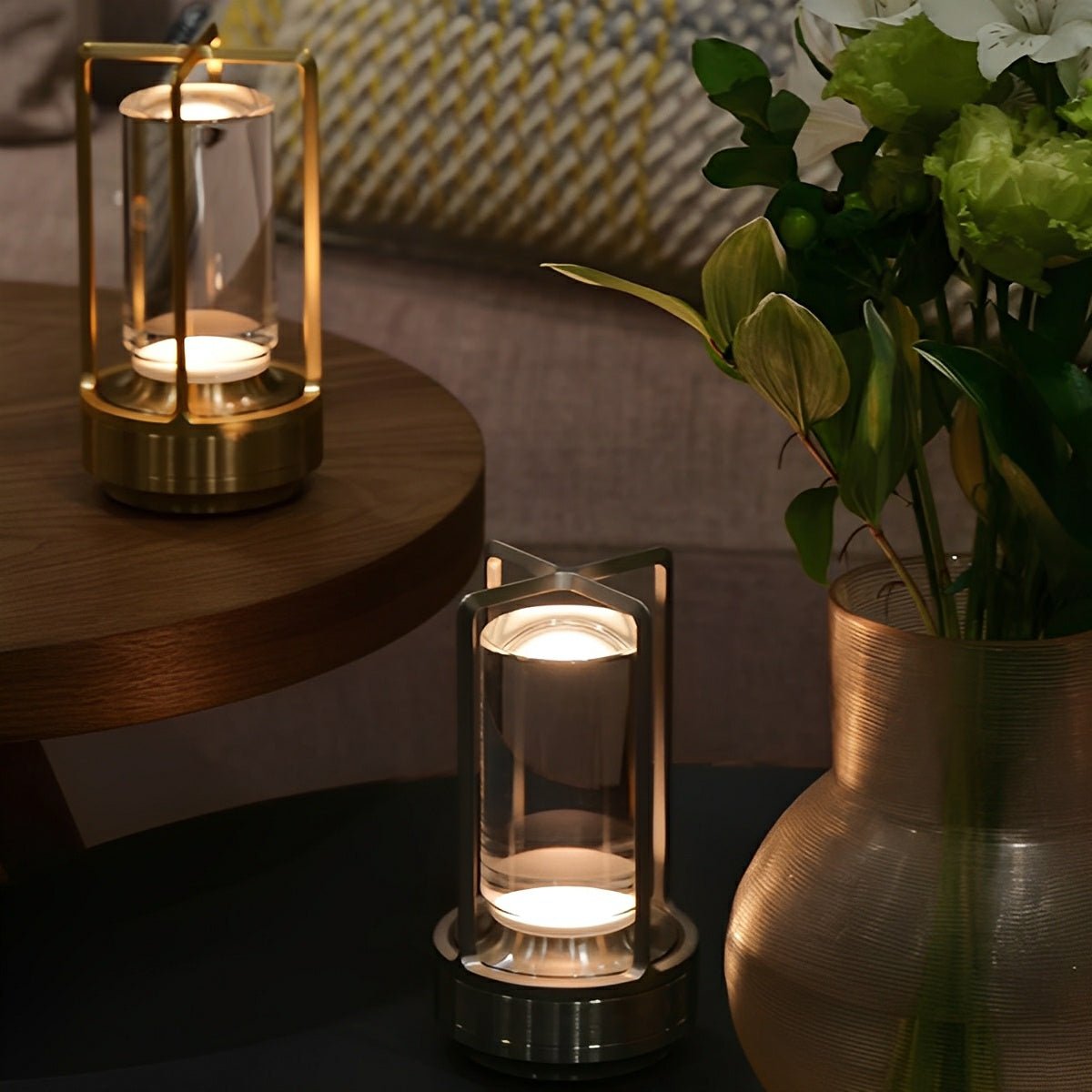 Valen Sleek Portable Lantern Table Lamp – Cordless Design for Adjustable Bedside Lighting