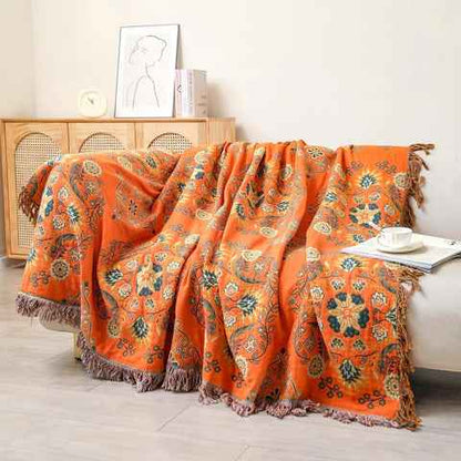 Sammy Cozy Flower Boho Throw Blanket – Lightweight Knitted Design for Versatile Comfort