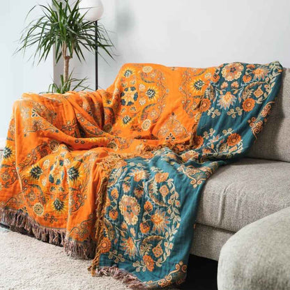 Sammy Cozy Flower Boho Throw Blanket – Lightweight Knitted Design for Versatile Comfort