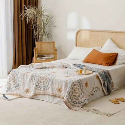 Sophie Bohemian Knitted Throw Blanket – Lightweight Cozy Layer for Any Space