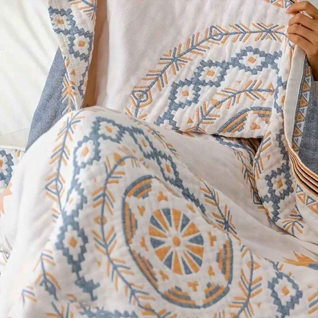 Sophie Bohemian Knitted Throw Blanket – Lightweight Cozy Layer for Any Space