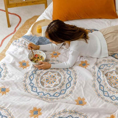 Sophie Bohemian Knitted Throw Blanket – Lightweight Cozy Layer for Any Space