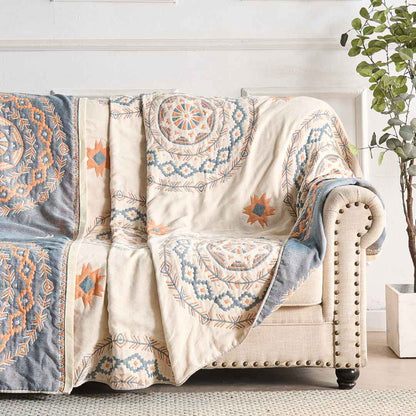 Sophie Bohemian Knitted Throw Blanket – Lightweight Cozy Layer for Any Space