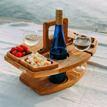 Cita Outdoor Bamboo Caddy Table – Lightweight Design for Easy Outdoor Use