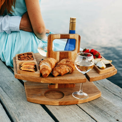 Cita Outdoor Bamboo Caddy Table – Lightweight Design for Easy Outdoor Use