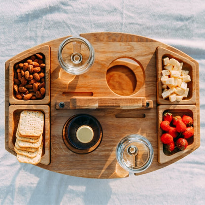 Cita Outdoor Bamboo Caddy Table – Lightweight Design for Easy Outdoor Use