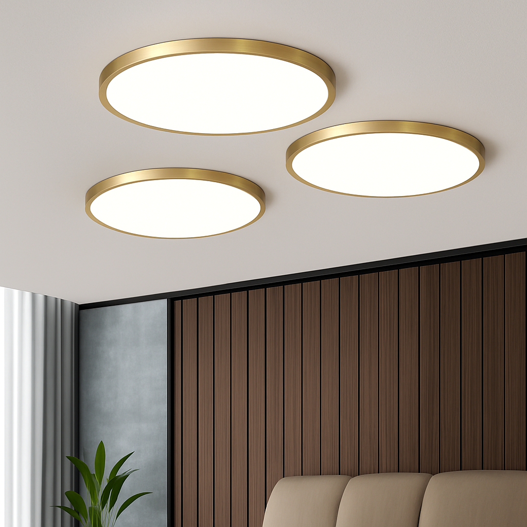 Fenvia LED Ceiling Light Fixture – Ultra-Thin Copper Design for Elegant Spaces