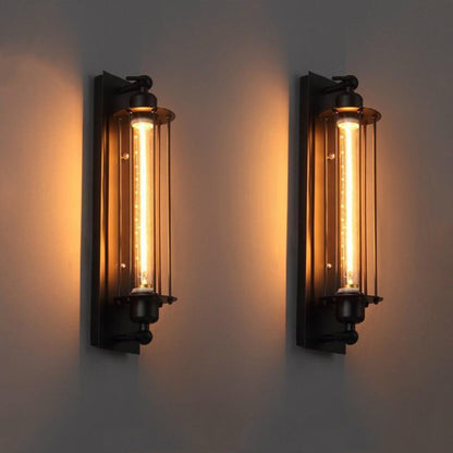 Eldric Black Vintage Bathroom Wall Light – Elegant Matte Black Design for Cozy Ambiance